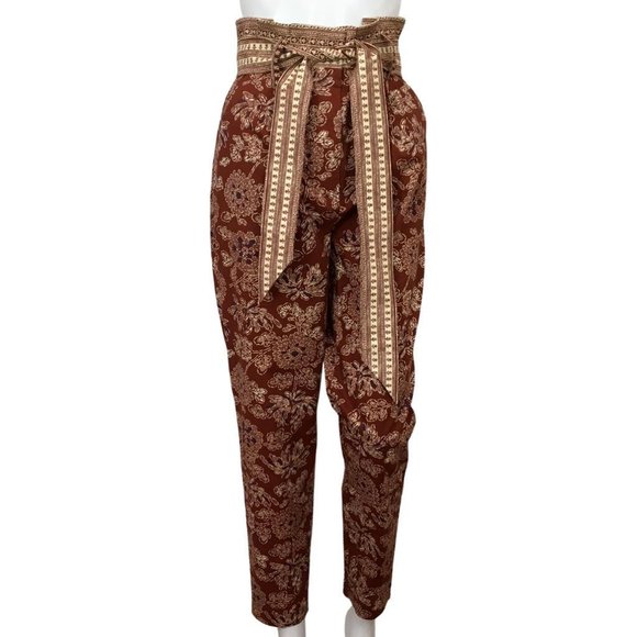 Veronica Beard Women Clerent Pants Wood Block Print Color Casual Size 4